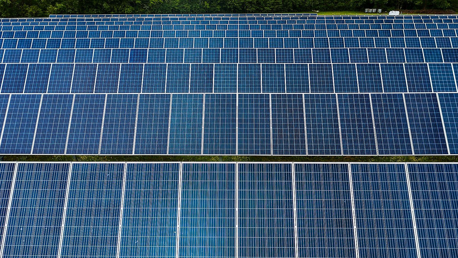 Modern utility-scale solar array